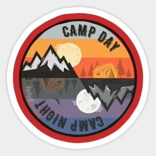 Camp Day | Camp Night Retro Sticker